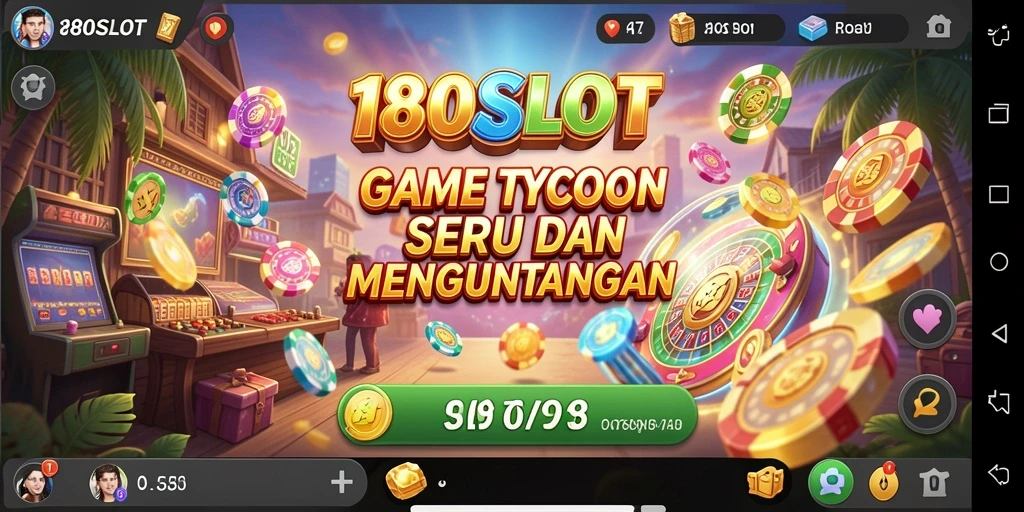 Tampilan gameplay mendebarkan dari 180SLOT, menunjukkan pengalaman Tycoon yang seru.