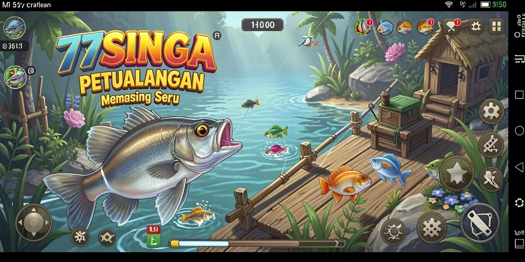 Gambaran mengasyikkan dari gameplay memancing di 77SINGA.