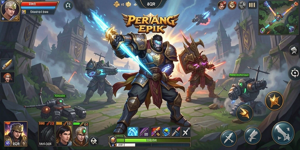 Tampilan gameplay strategis yang menegangkan di 8QR.