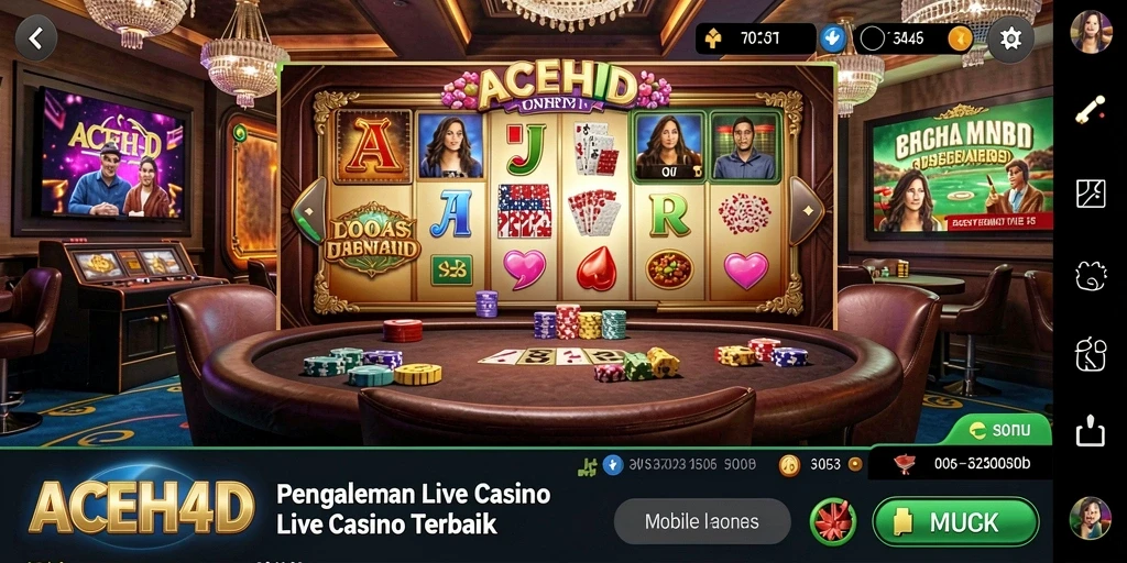 Tampilan permainan Live Casino di ACEH4D yang memukau dan interaktif.