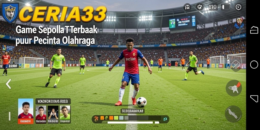 Gameplay CERIA33 yang seru dan realistis dalam sepak bola.