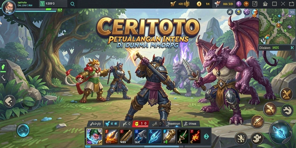 Tampilan menarik dari gameplay MMORPG di CERITOTO.