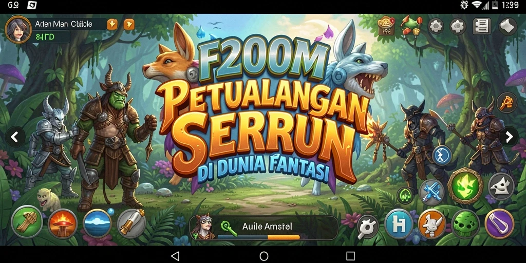 Tampilan gameplay F200M yang epik dalam petualangan RPG.