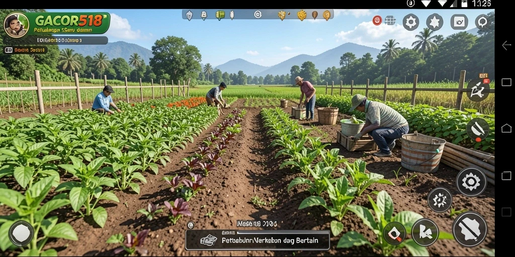 Tampilan gameplay seru dan interaktif dalam GACOR518 saat Anda bertani.
