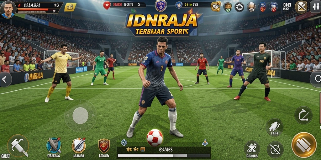 Tampilan gameplay IDNRAJA yang mendebarkan dan penuh aksi olahraga.
