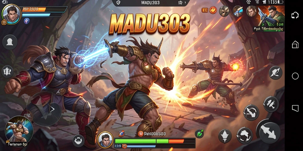 Tampilan pertarungan epik dalam MADU303 yang menegangkan.