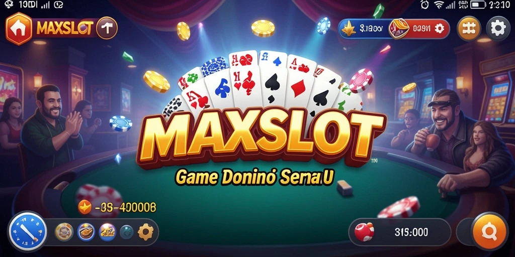 Tampilan utama gameplay <strong>MAXSLOT</strong> yang penuh aksi domino.