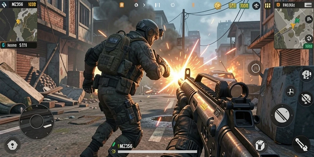 Tampilan gameplay seru dalam MZ356 dengan aksi menegangkan.