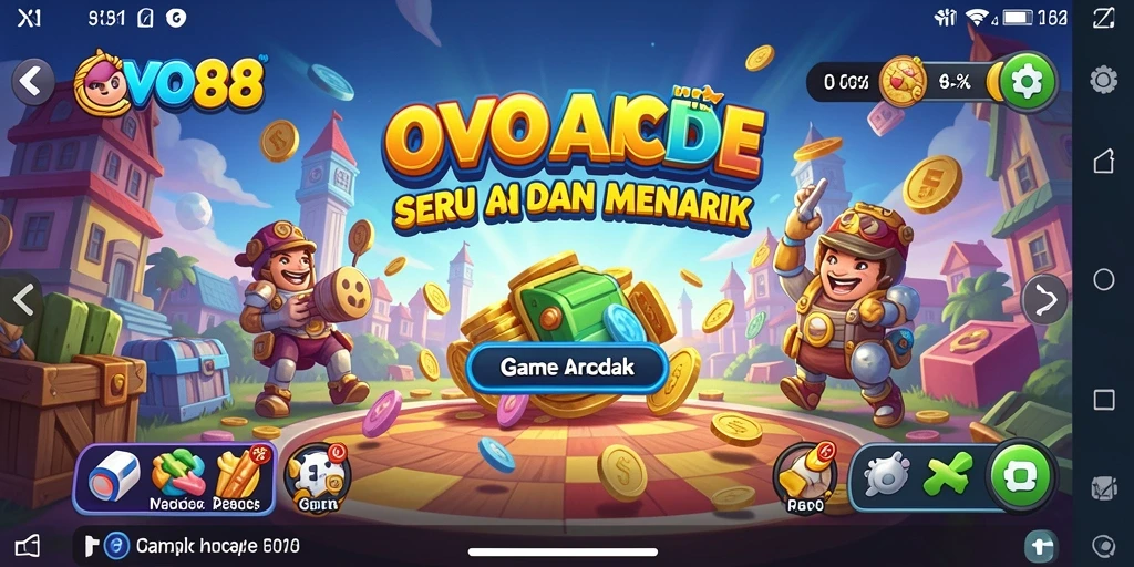 Tampilan screenshot OVO88 menunjukkan gameplay Arcade yang seru dan menantang.