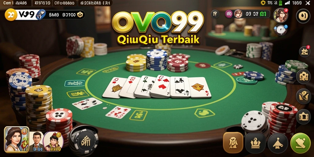 Screenshot gameplay OVO99 menampilkan suasana bermain QiuQiu yang penuh strategi.