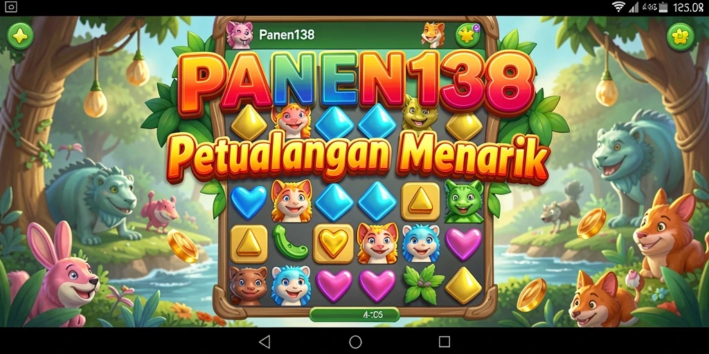 Gameplay Match-3 yang seru dan penuh warna.