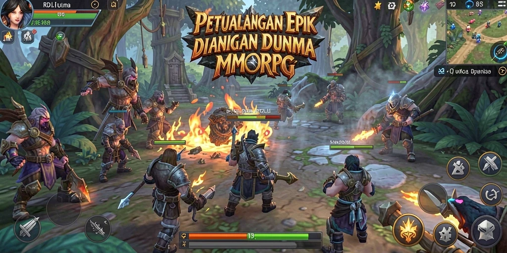 Tampilan gameplay RDI88 dengan aksi petualangan menarik di dunia MMORPG.