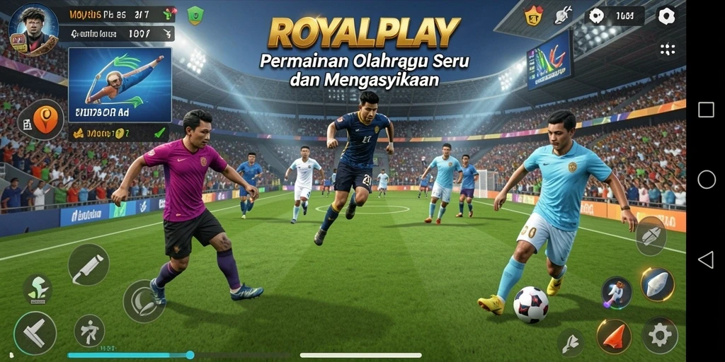 Tampilan gameplay yang mendebarkan dari ROYALPLAY saat pertandingan berlangsung.