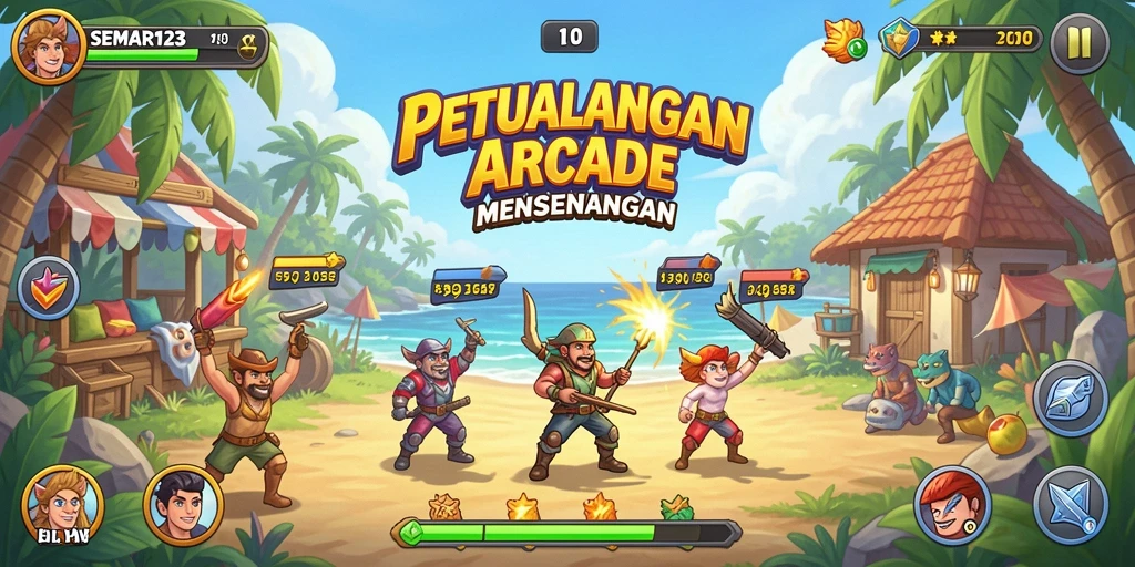 Tampilan gameplay seru dalam SEMAR123 dengan rintangan menarik.