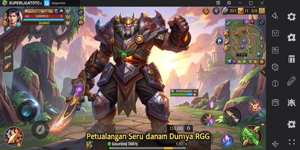 Tangkapan layar SUPERLIGATOTO menampilkan momen pertempuran seru dalam dunia RPG.