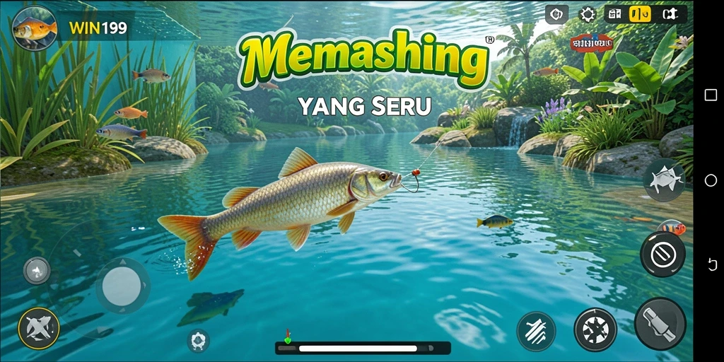 Screenshot gameplay WIN199 menampilkan aksi memancing yang mendebarkan.