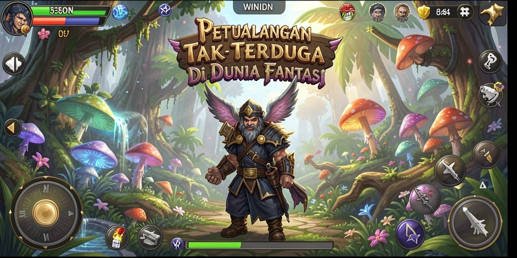 Tangkapan layar gameplay WINIDN yang menampilkan petualangan epik.