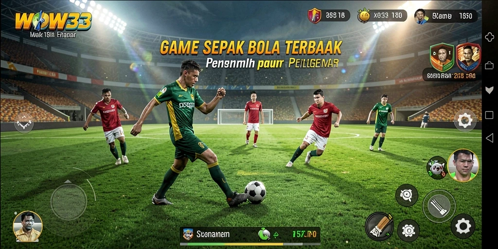Tampilan gameplay seru dari game sepak bola WOW33.