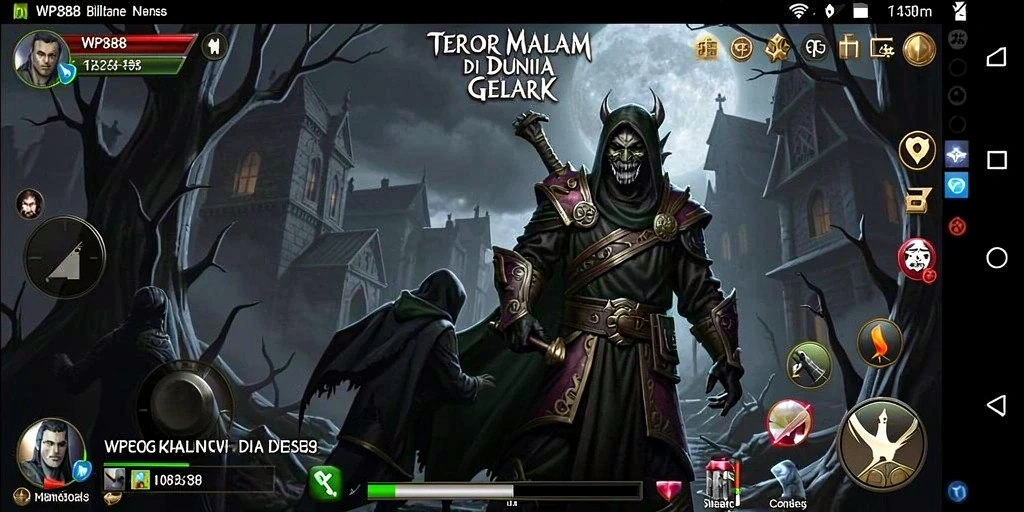 Gameplay WP888 yang menegangkan dengan suasana mencekam.